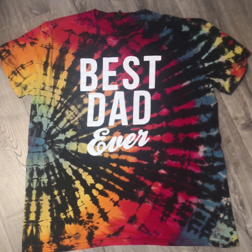 Best Dad Ever Tie Dye TShirt XL